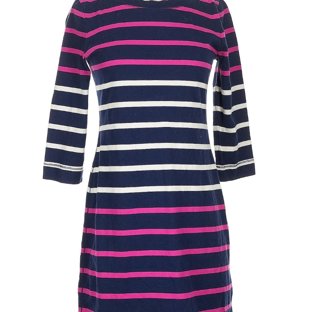 Striped Navy and Pink Banana Republic Factory Dress